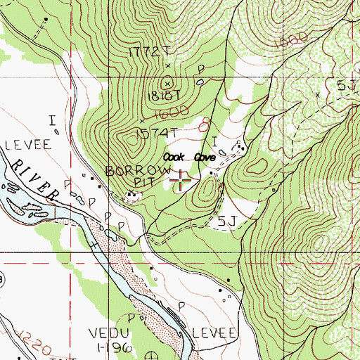 Topographic Map of Cook Cove, OR