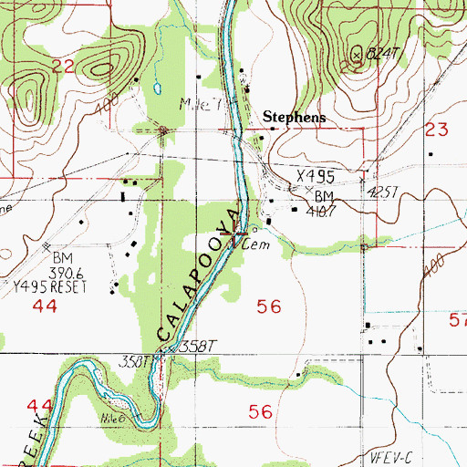 Topographic Map of Hurst Family Cemetery, OR