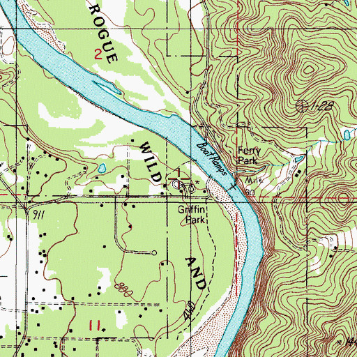 Topographic Map of Griffin County Park, OR