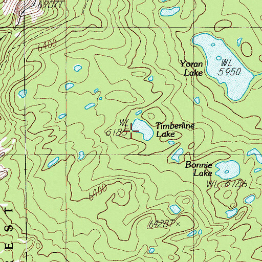 Topographic Map of Timberline Lake, OR