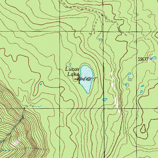 Topographic Map of Lucas Lake, OR
