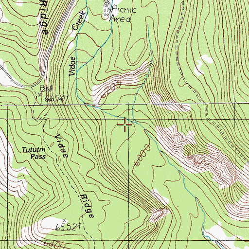 Topographic Map of Vidae Creek, OR
