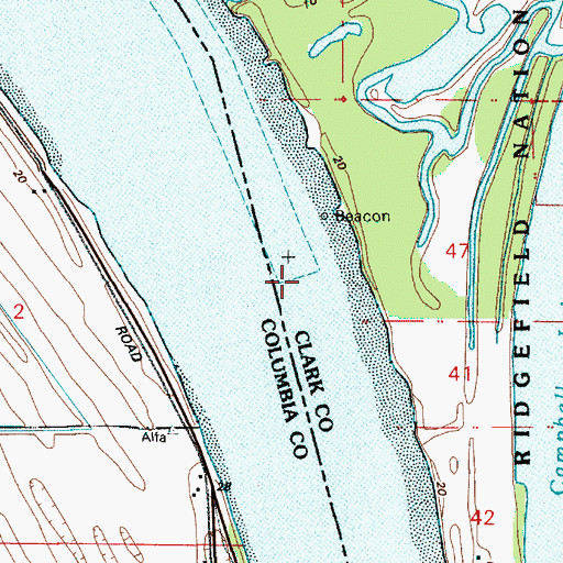 Topographic Map of Fales Channel, OR