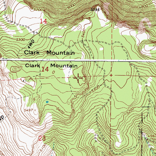 Topographic Map of Clark Mountain, OR