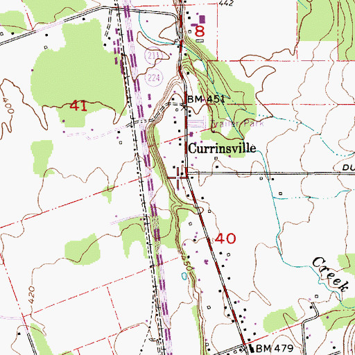 Topographic Map of Currinsville, OR