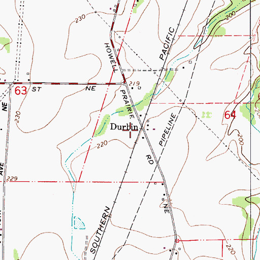 Topographic Map of Durbin (historical), OR