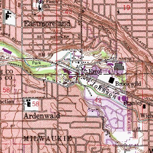 Topographic Map of Errol (historical), OR