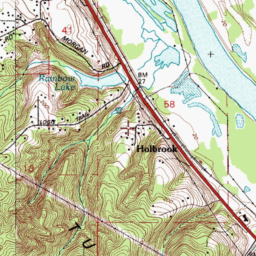 Topographic Map of Holbrook, OR