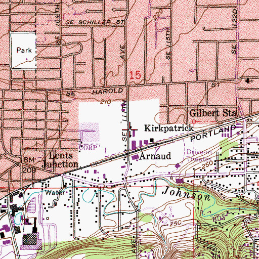 Topographic Map of Kirkpatrick, OR