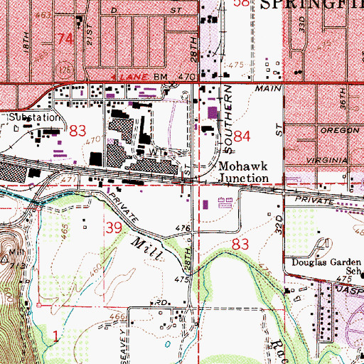 Topographic Map of Mohawk Junction (historical), OR