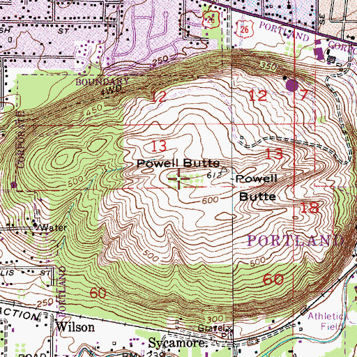 Topographic Map of Powell Butte, OR