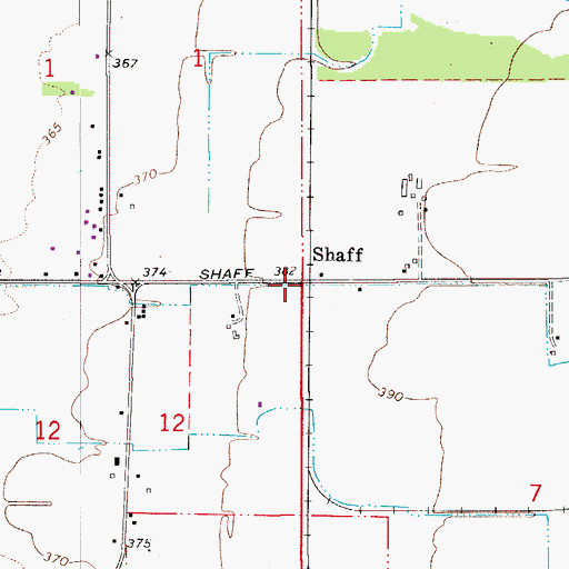 Topographic Map of Shaff, OR