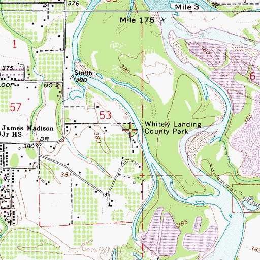 Topographic Map of Whitely Landing County Park, OR