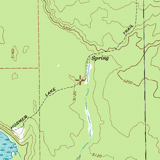 Topographic Map of Hosmer Lake Trail, OR