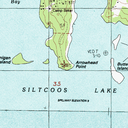 Topographic Map of Arrowhead Point, OR