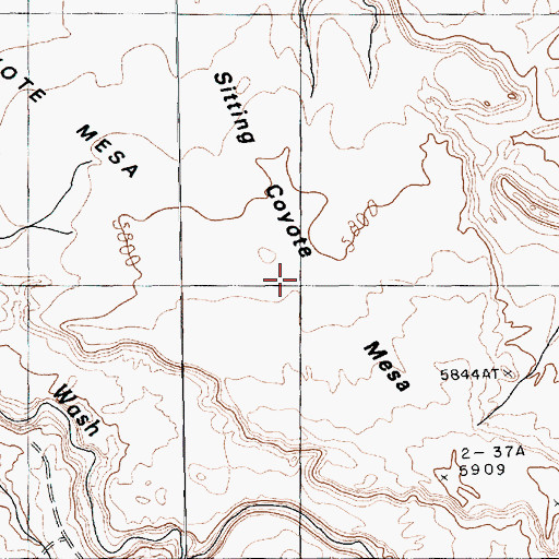 Topographic Map of Sitting Coyote Mesa, AZ