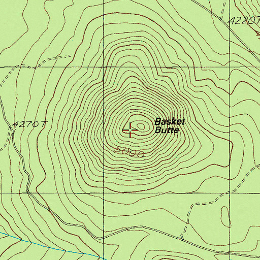 Topographic Map of Basket Butte, OR