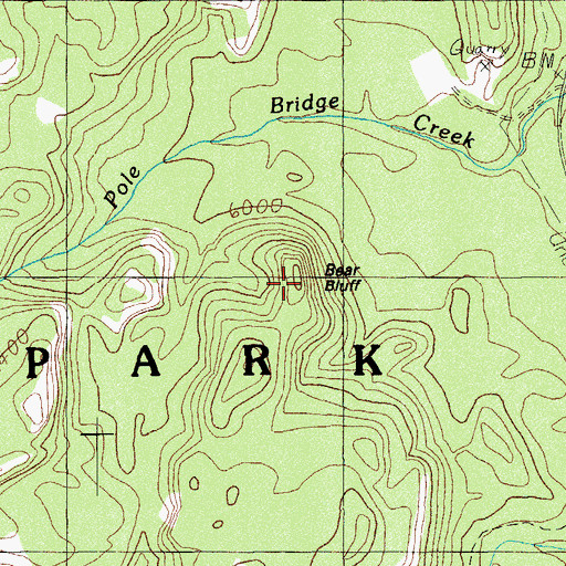 Topographic Map of Bear Bluff, OR