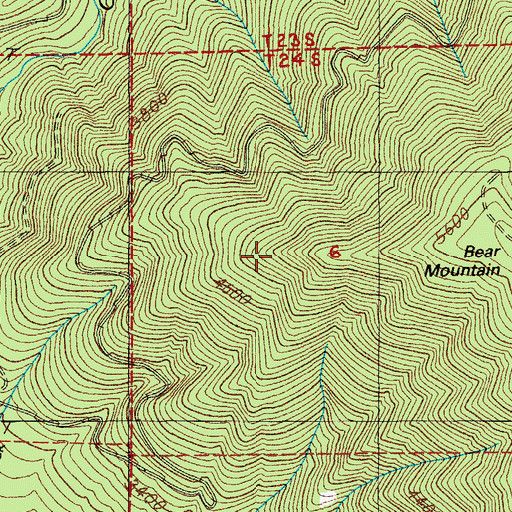 Topographic Map of Bear Mountain Trail, OR