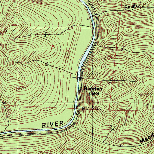 Topographic Map of Beecher (historical), OR