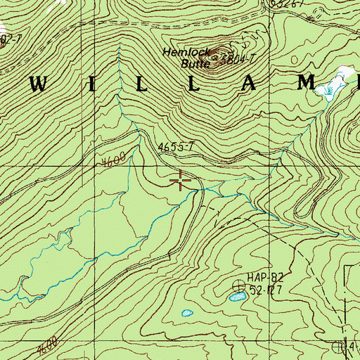 Topographic Map of Binghams Shelter, OR
