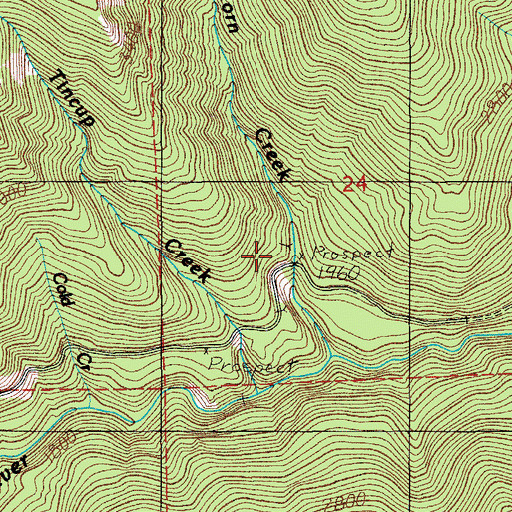 Topographic Map of Black Eagle Mine, OR