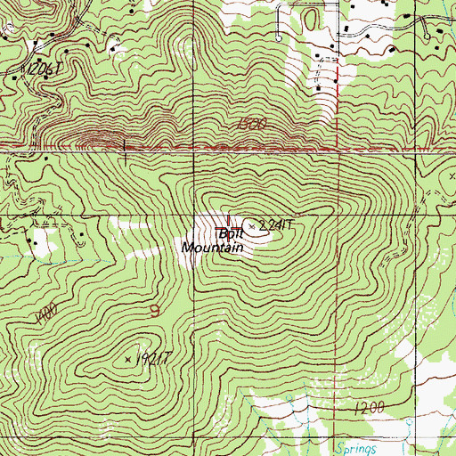 Topographic Map of Bolt Mountain, OR