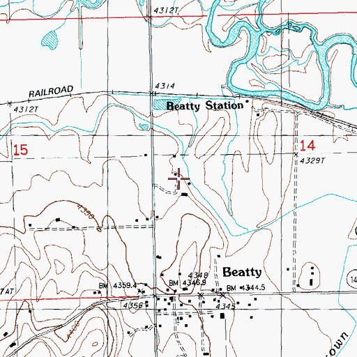 Topographic Map of Brown Creek, OR