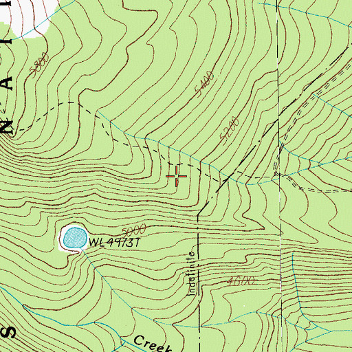Topographic Map of Brush Creek Trail, OR