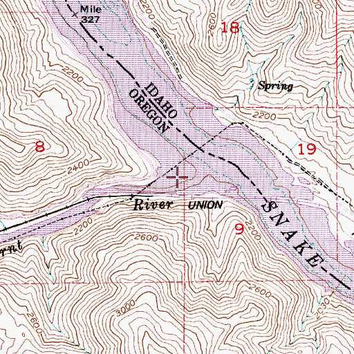 Topographic Map of Burnt River, OR