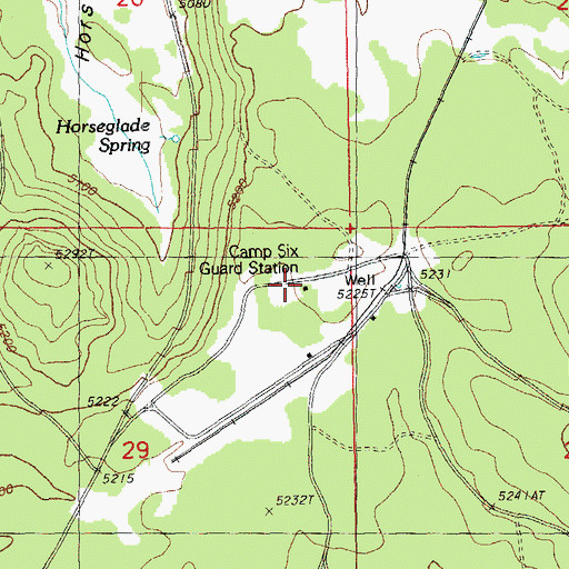 Topographic Map of Camp Six, OR