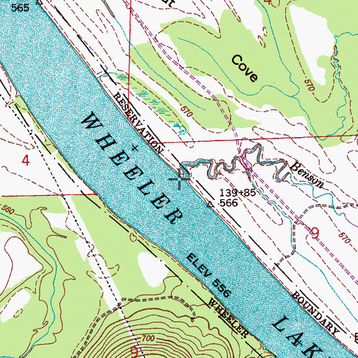 Topographic Map of Benson Branch, AL