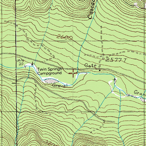 Topographic Map of Cascade Creek, OR