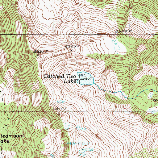 Topographic Map of Catched Two Lake, OR