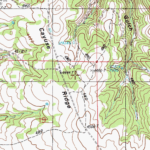 Topographic Map of Cayuse Ridge, OR