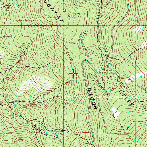 Topographic Map of Center Ridge, OR