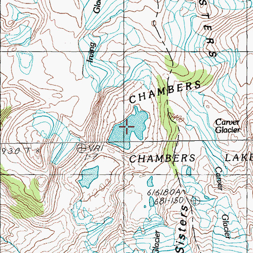 Topographic Map of Chambers Lakes, OR