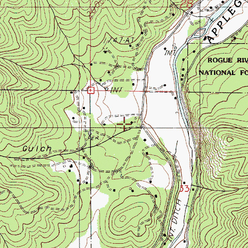 Topographic Map of China Gulch, OR