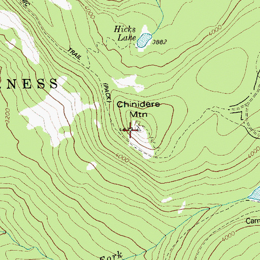 Topographic Map of Chinidere Mountain, OR