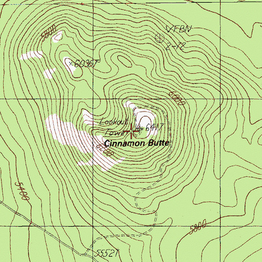 Topographic Map of Cinnamon Butte, OR