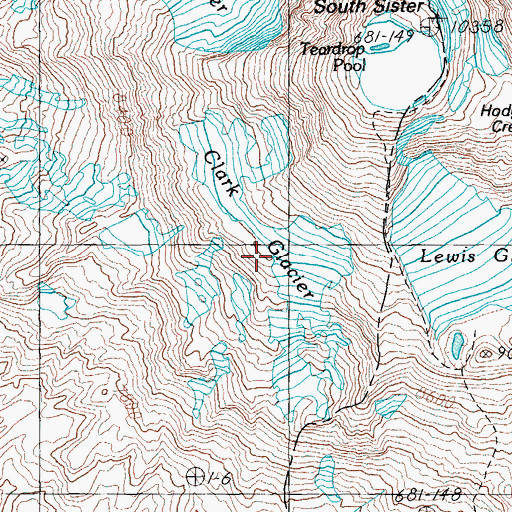 Topographic Map of Clark Glacier, OR