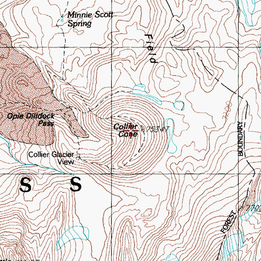 Topographic Map of Collier Cone, OR