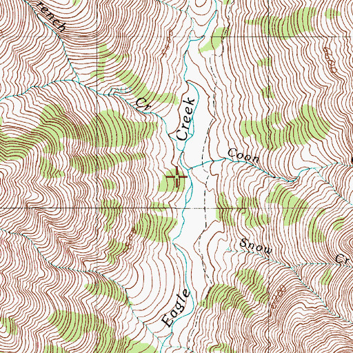 Topographic Map of Coon Creek, OR
