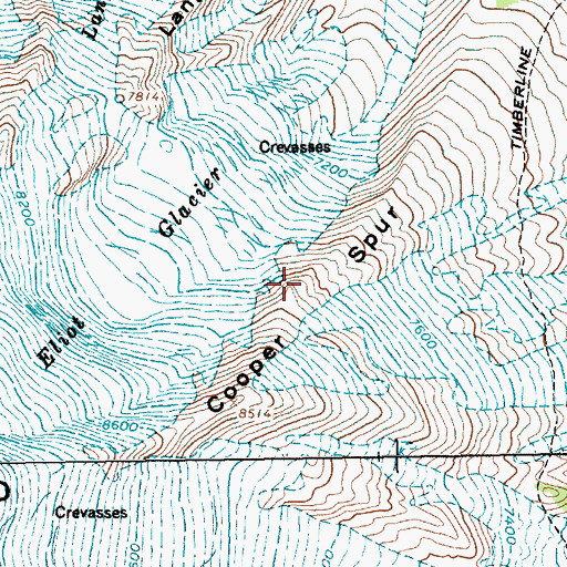 Topographic Map of Cooper Spur, OR