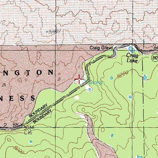 Topographic Map of Craig Grave, OR