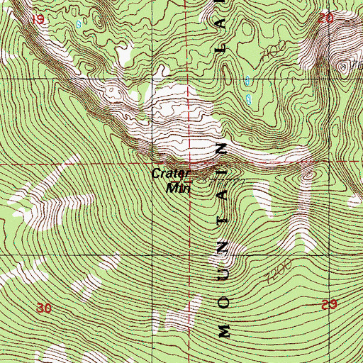 Topographic Map of Crater Mountain, OR