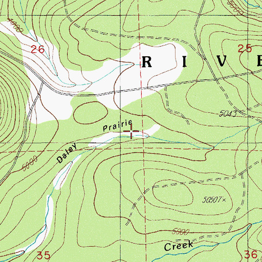 Topographic Map of Daley Prairie, OR