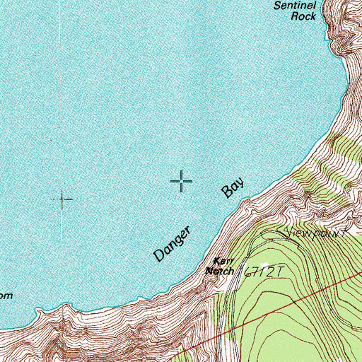 Topographic Map of Danger Bay, OR