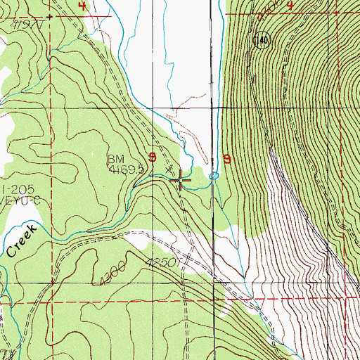 Topographic Map of Denny Creek, OR