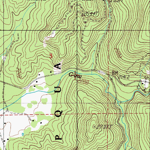 Topographic Map of Devil Creek, OR